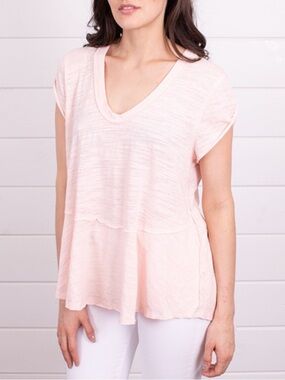 We The Free Slub Knit Peplum Sleeveless Top in Light Pink Size Small